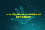 2025年主流10款在线敏感内容识别系统对比有效拦截违规内容
