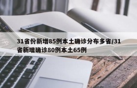 31省份新增85例本土确诊分布多省/31省新增确诊80例本土65例