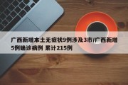 广西新增本土无症状9例涉及3市/广西新增5例确诊病例 累计215例
