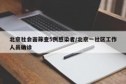 北京社会面筛查5例感染者/北京一社区工作人员确诊