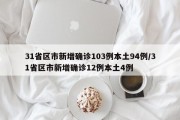 31省区市新增确诊103例本土94例/31省区市新增确诊12例本土4例