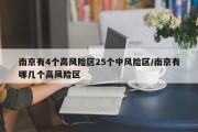 南京有4个高风险区25个中风险区/南京有哪几个高风险区