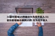 31省份新增15例确诊均为境外输入/31省份新增确诊病例15例 均为境外输入