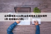 山东新增本土31例(山东新增本土疑似病例1例 现有确诊25例)