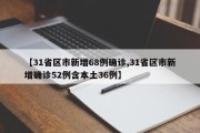 【31省区市新增68例确诊,31省区市新增确诊52例含本土36例】