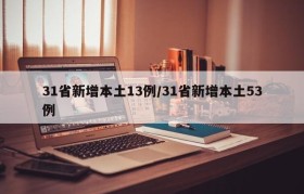 31省新增本土13例/31省新增本土53例