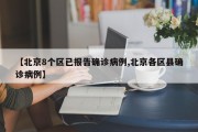【北京8个区已报告确诊病例,北京各区县确诊病例】