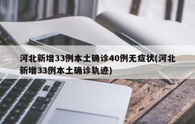 河北新增33例本土确诊40例无症状(河北新增33例本土确诊轨迹)