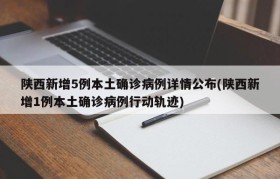 陕西新增5例本土确诊病例详情公布(陕西新增1例本土确诊病例行动轨迹)
