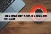 【北京顺义新增1例无症状,北京顺义新增病例行动轨迹】