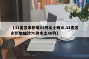 【31省区市新增43例本土确诊,31省区市新增确诊76例本土40例】