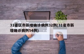 31省区市新增确诊病例32例(31省市新增确诊病例54例)