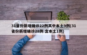 31省份新增确诊22例其中本土9例(31省份新增确诊28例 含本土1例)