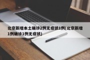 北京新增本土确诊2例无症状1例(北京新增1例确诊1例无症状)