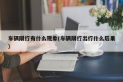 车辆限行有什么现象(车辆限行出行什么后果)