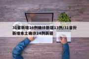 31省新增16例确诊新疆13例/31省份新增本土确诊24例新疆