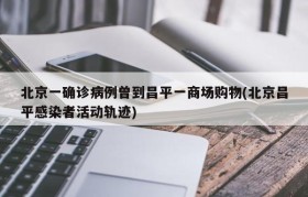 北京一确诊病例曾到昌平一商场购物(北京昌平感染者活动轨迹)