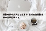 最新疫情中高风险地区名单(最新疫情最新消息中高风险区名单)