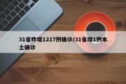 31省昨增1217例确诊/31省增1例本土确诊
