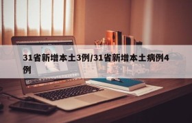 31省新增本土3例/31省新增本土病例4例