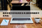 最新疫情中高风险地区名单(最新疫情最新中高风险)
