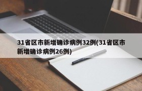 31省区市新增确诊病例32例(31省区市新增确诊病例26例)