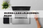 湖北新增本土无症状32例/湖北新增确诊1例无症状