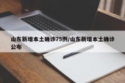 山东新增本土确诊75例/山东新增本土确诊公布